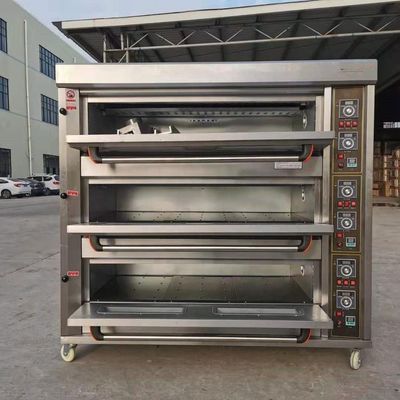 Grondstof Flour 3 dekken 9 bakjes Gas Bakkerij dekoven Oven 1760*890*1770mm voor voedselwinkel