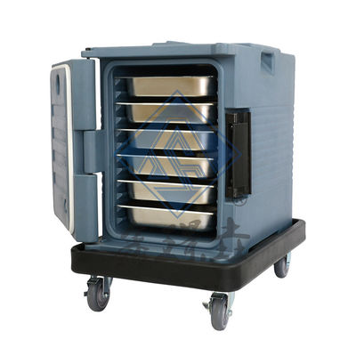 Voedingsmiddelen Display Zwart Geïsoleerd Commercieel Catering Warmer Transport Container Trolley