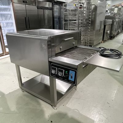 Een enkele oven 380V automatische commerciële transportband pizzaoven ideaal voor de productie van pizzeria