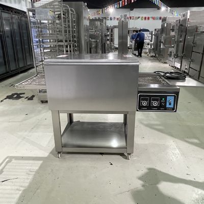 Een enkele oven 380V automatische commerciële transportband pizzaoven ideaal voor de productie van pizzeria