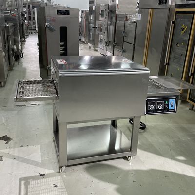 Een enkele oven 380V automatische commerciële transportband pizzaoven ideaal voor de productie van pizzeria