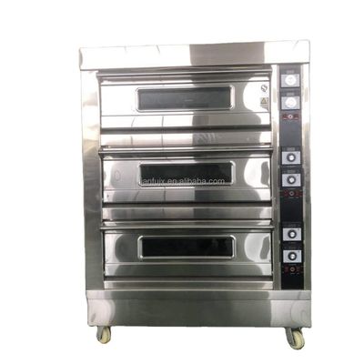 Bakmachines Functie Elektrische gas cake pizza oven met concurrerende en 3 dek 9 diensten
