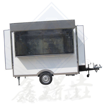 Mobiele voedseltruck gegalvaniseerd staal multifunctioneel snackkarretje grill koffie trailer