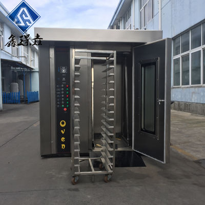 Europese 32 bakken Rotary Rack Oven Diesel aangedreven voor het bakken van brood cake en toast