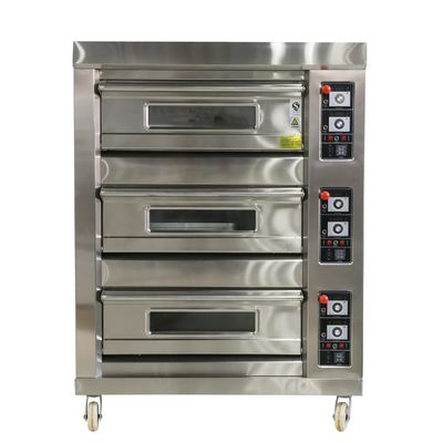 Bakkerijmachines 3 dek gas brood bakoven voor tarwe pita brood productie
