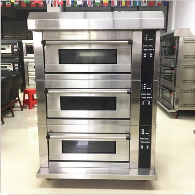 Bakkerijmachines 3 dek gas brood bakoven voor tarwe pita brood productie