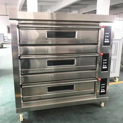 Bakkerijmachines 3 dek gas brood bakoven voor tarwe pita brood productie