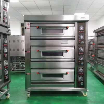 Bakkerijmachines 3 dek gas brood bakoven voor tarwe pita brood productie