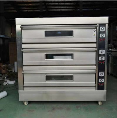 0.1kw Elektrische dekoven Voor brood 3 dek 12 diensten Gas bakkerij oven met timer control