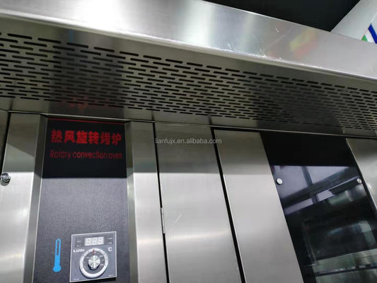 Rotaire oven met roestvrij staal voor commerciële elektrische gasproductie met diesel voor 16 tot 32 bakken