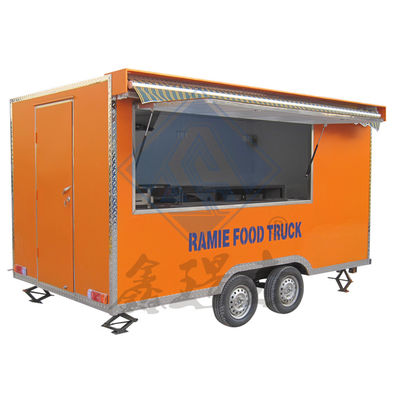 Lange levensduur 4.5 M vierkante mobiele voedseltruck met dubbele assen en 3 kW vermogen