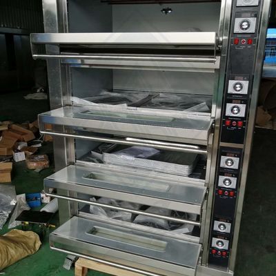 Gas-elektrische multifunctionele bakoven voor commerciële hotels 3 dekken 6 tray capaciteit