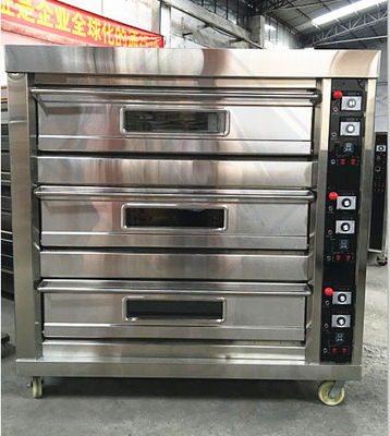 Gas-elektrische multifunctionele bakoven voor commerciële hotels 3 dekken 6 tray capaciteit