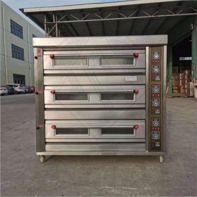 Gas-elektrische multifunctionele bakoven voor commerciële hotels 3 dekken 6 tray capaciteit