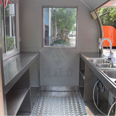 Volledig uitgeruste foodtruck 220cm single double axle commercieel rond model met luifel