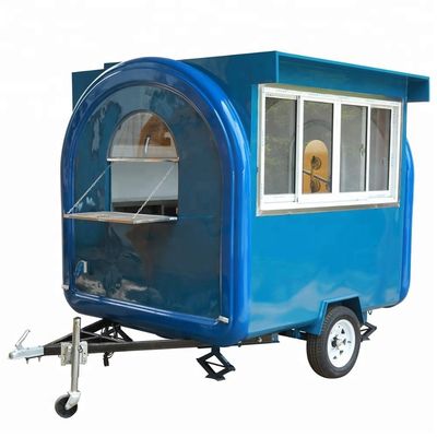 Op maat gemaakte sticker CE OEM GAS Food Truck met roestvrij staal en grote wiel