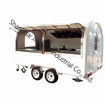Op maat gemaakte sticker CE OEM GAS Food Truck met roestvrij staal en grote wiel