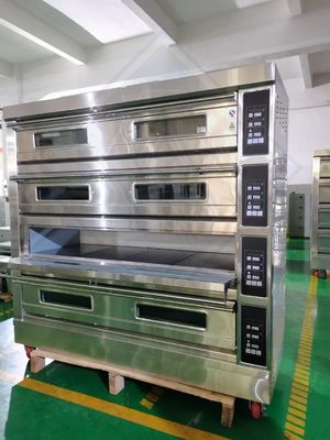 Sojaboonmateriaal 2 laag dekoven en mixerconveyor pizzaoven voor bakkerijapparatuur