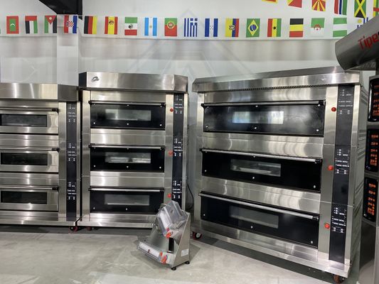 Sojaboonmateriaal 2 laag dekoven en mixerconveyor pizzaoven voor bakkerijapparatuur
