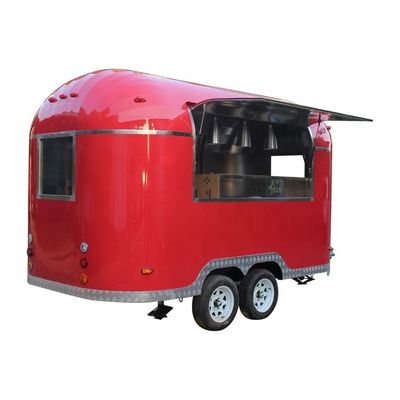Hoge productiviteit Glasvezel mobiele snack van vouwbare caravan aanhangwagens voor bevroren voedsel