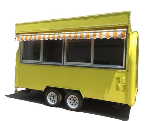 Hoge productiviteit Glasvezel mobiele snack van vouwbare caravan aanhangwagens voor bevroren voedsel