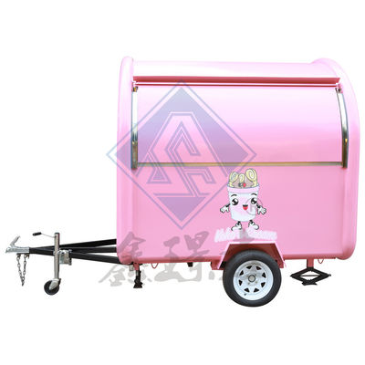 Outdoor Street Food Cart 300cm Single Axle Commerciële ijsjes Snack Drinks Vending Truck