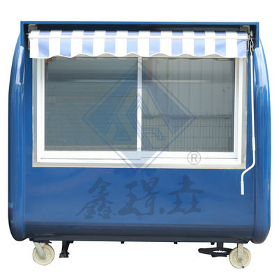 Outdoor Street Food Cart 500CM met Canopy Mobile Round Model Double Axles Food Truck