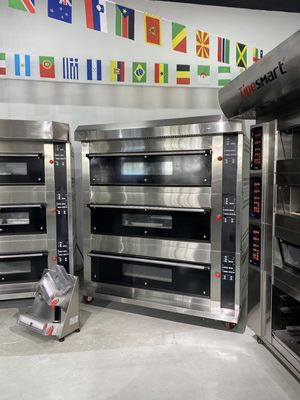 Industriële 3-dek 9-bak steen dek brood bakoven voor het bakken van brood cake toast