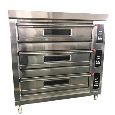 Commerciële roestvrijstalen gas pizzaoven voor het bakken van cake en koekjes in Shanghai