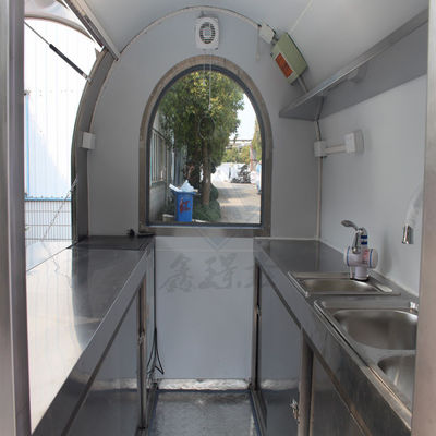 Op maat gemaakte industriële ronde model vierkant mobiele voedseltruck 2.2M