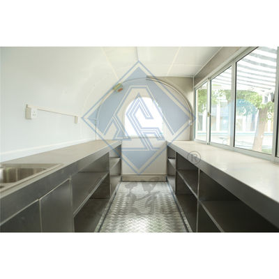 Industrial Vending Snack 220CM mobiele voedseltruck met luifel en rond modelontwerp