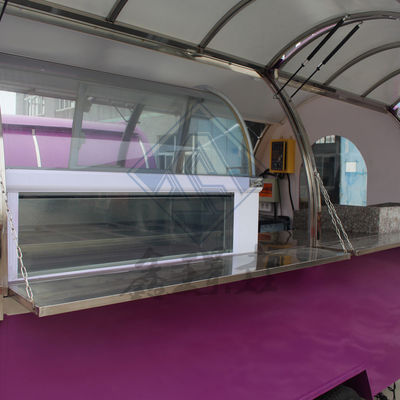 Een-/dubbeleas mobiele voedseltruck met luifel en op maat gemaakte kookapparatuur