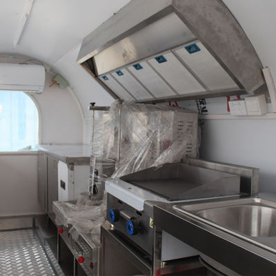 Een-/dubbeleas mobiele voedseltruck met luifel en gegalvaniseerd staal