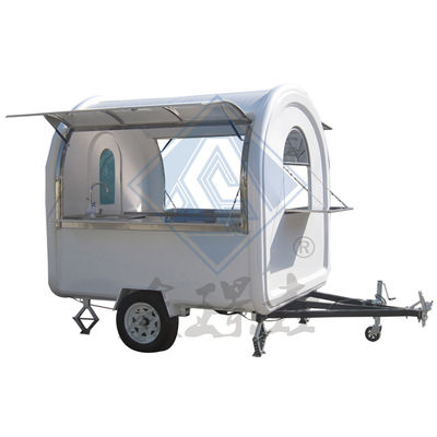 Outdoor Street Vending Op maat gemaakte 300cm mobiele foodtruck met luifel en rond model