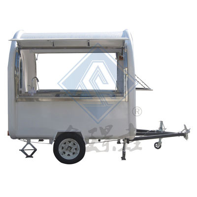 Outdoor Street Vending Op maat gemaakte 300cm mobiele foodtruck met luifel en rond model