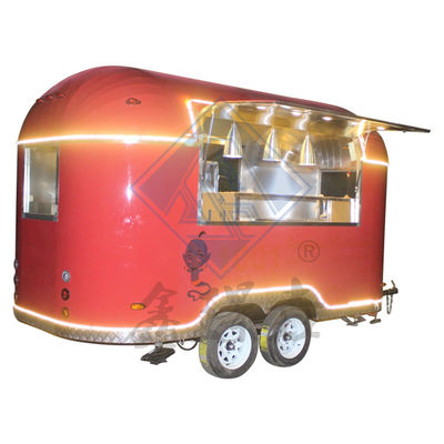 Ontwerp 500CM Eén/Twee Assen Roestvrijstalen Voedseltruck voor Outdoor Street Vending