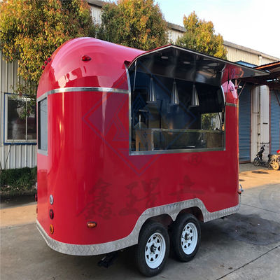 Ontwerp 500CM Eén/Twee Assen Roestvrijstalen Voedseltruck voor Outdoor Street Vending