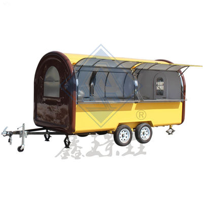Water-gebaseerde 450CM Single Axle Mobile Hot Dog Coffee Food Truck voor Outdoor Street Vending