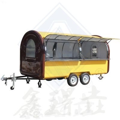 Water-gebaseerde 450CM Single Axle Mobile Hot Dog Coffee Food Truck voor Outdoor Street Vending