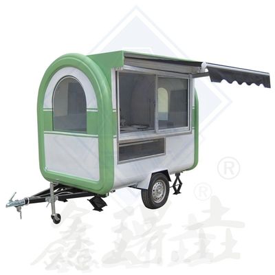 Op maat gemaakte 250cm Single Axle Mobile Food Truck met Canopy Food Service Trailer Cart