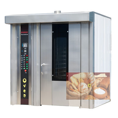Goed gemaakt elektrische gas diesel roterende oven voor het bakken van 68 bakjes koekjes gebak en brood
