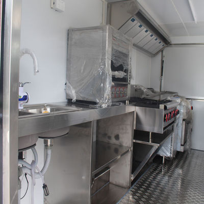 Outdoor Street Vending 400CM Single/Double Axles mobiele foodtruck met een mooi ontwerp