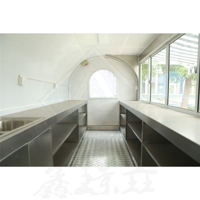 Mobiele Hot Dog Coffee Food Truck 5.8M Dubbele as Mooi ontwerp Industriële ronde model