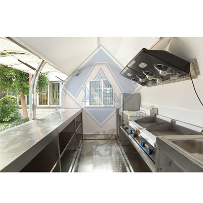 Outdoor Street Vending 3.5M Double Axle Mobile Food Truck met Canopy en Nice Design