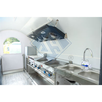 Outdoor Street Vending 3.5M Double Axle Mobile Food Truck met Canopy en Nice Design