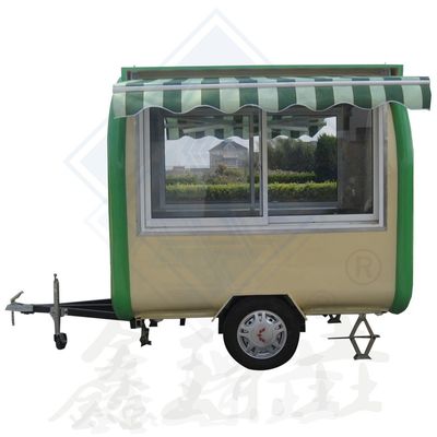 Op maat gemaakte 350cm dubbele as mobiele voedseltruck met luifel en water grondstof