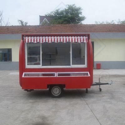 2.8M Double Axle Mobile Customized Industrial Round Model met Canopy Coffee Food Truck