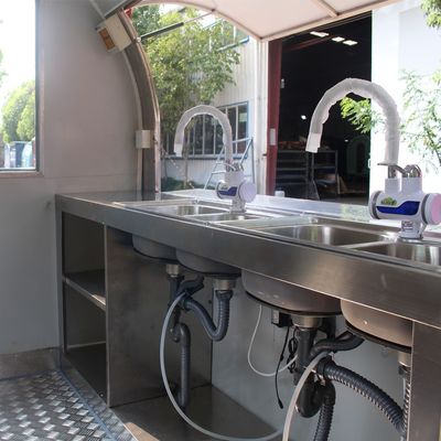 2.8M Double Axle Mobile Customized Industrial Round Model met Canopy Coffee Food Truck