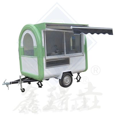 Mobiel op maat gemaakte industriële ronde model met overkapping koffie food truck 2.2M dubbele as