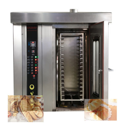 Elektrische gas-diesel broodbakmachine met stoomfunctie 32 bakken Rotary Oven Made